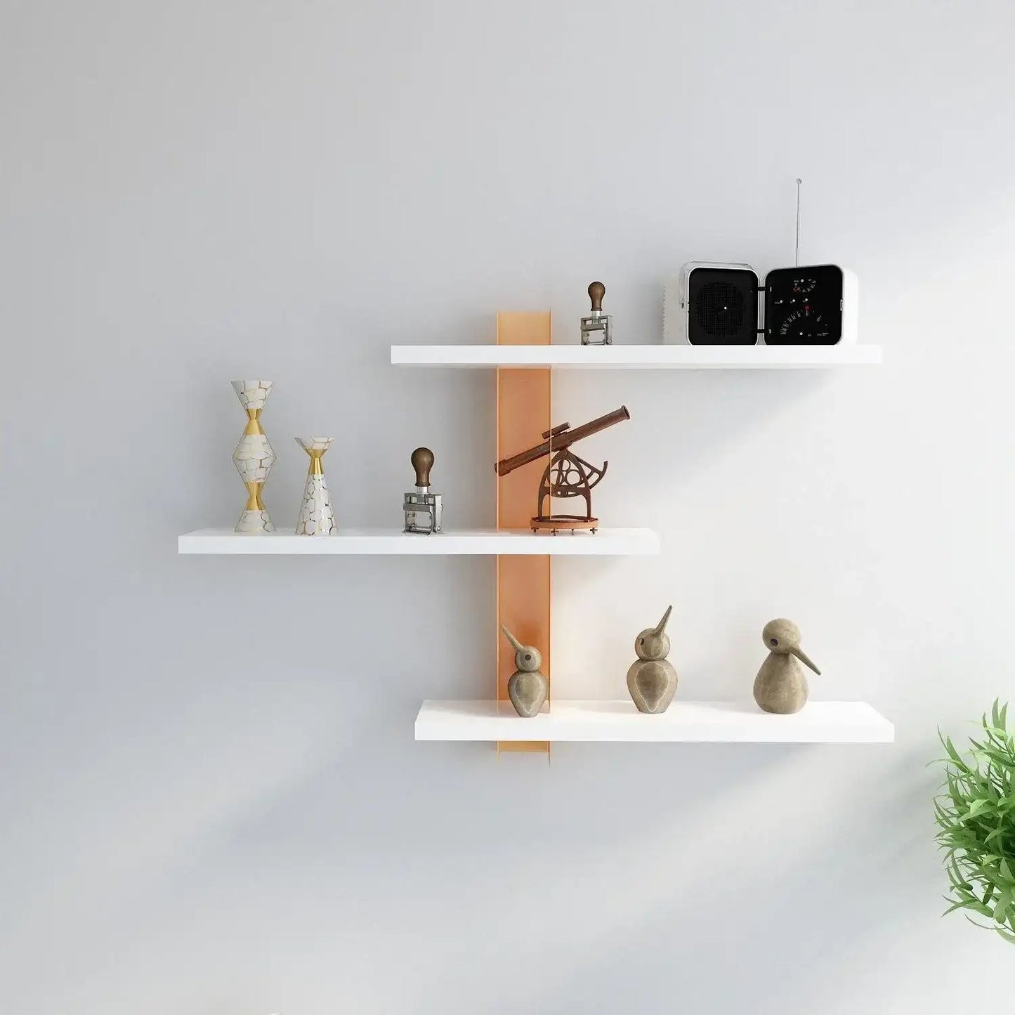 Mita 19'' Adjustable Metal Manufactured Wood Wall Shelf