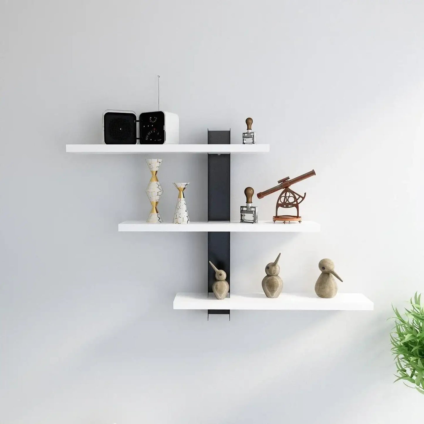 Mita 19'' Adjustable Metal Manufactured Wood Wall Shelf