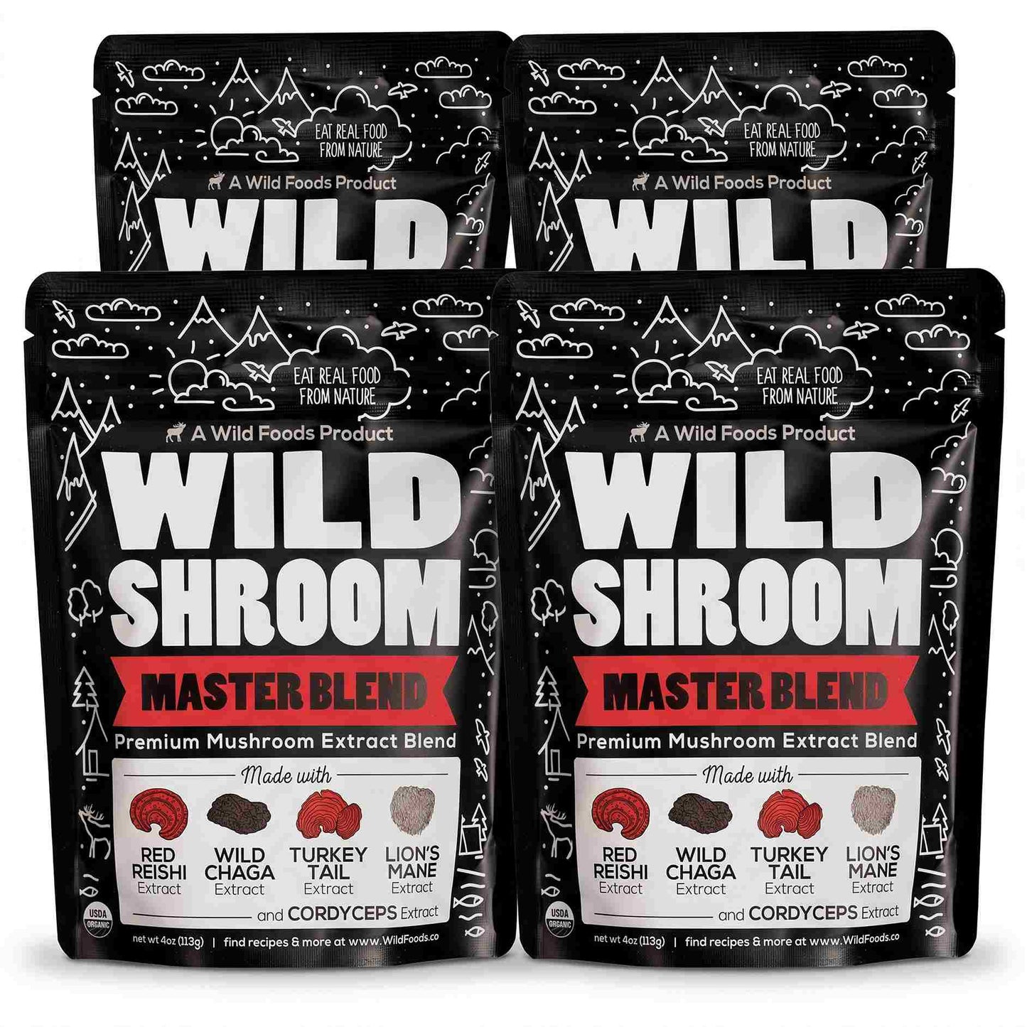 Master Mushrooms Blend, 110 servings – Daily Immune Support Adaptogenic Mushrooms