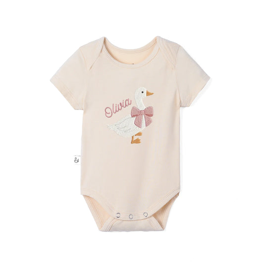 'Silly Goose' Bamboo Embroidered Baby Bodysuit