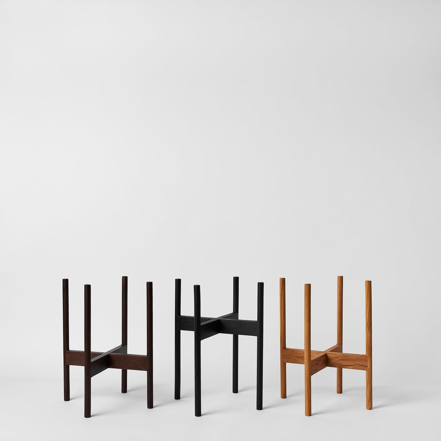 Rounded Hardwood Plant Stand