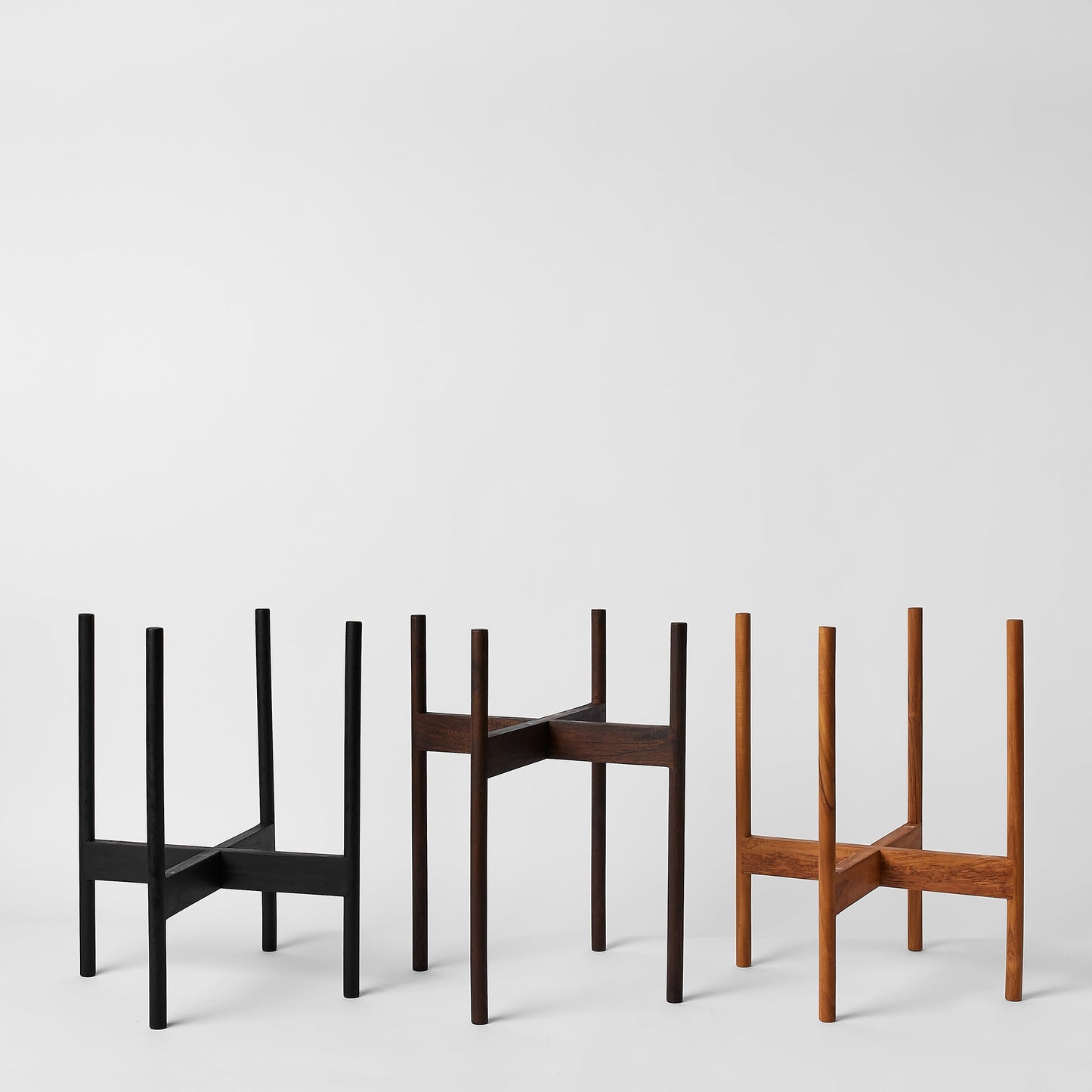 Rounded Hardwood Plant Stand