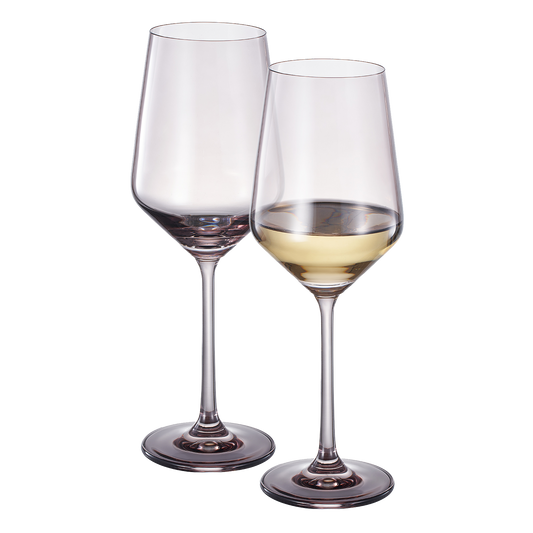 Tonal Stemmed Wine Glassware, Smoke Grey, Set of 2