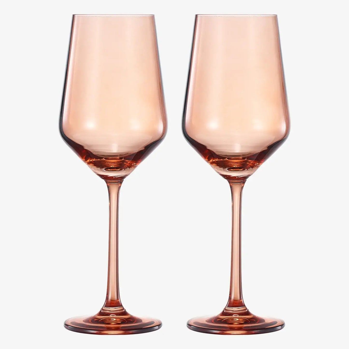 Tonal Stemmed Wine Glassware, Burnt Orange, Set of 2