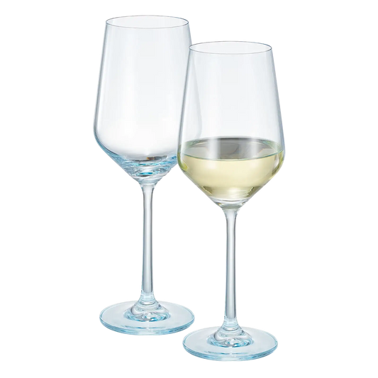 Monet Stemmed Wine Glassware, Blue, Set of 2