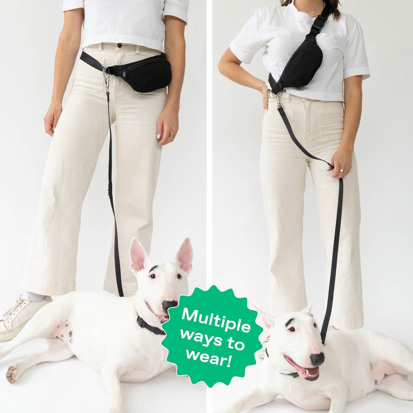 Original Hands-Free Neoprene Dog Walking Bag with 4ft Leash