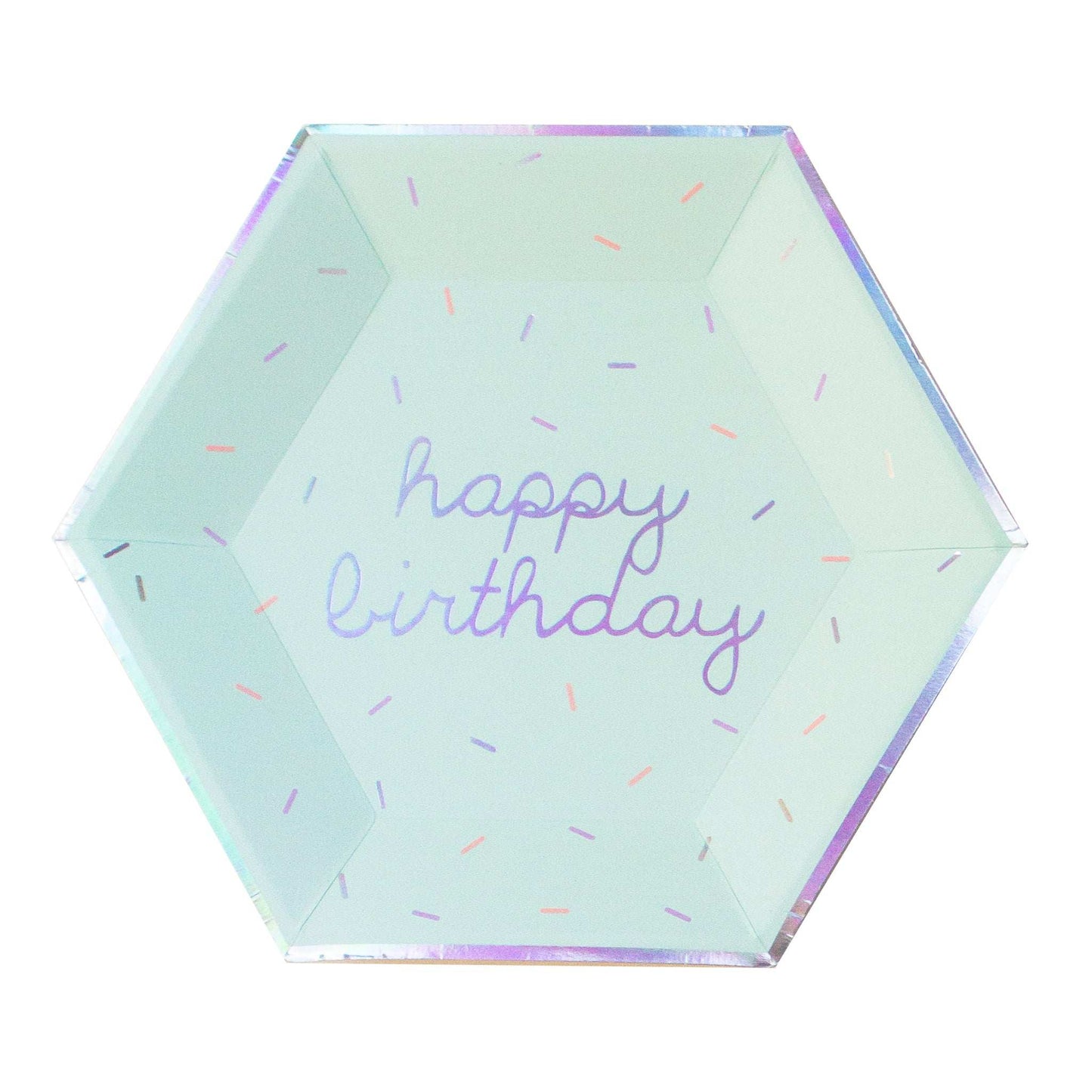Sprinkles - Pastel Happy Birthday Large Paper Plates (Multi-Color Pack, 18 count)
