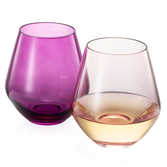 Flora Stemless Wine Glassware, Set of 2