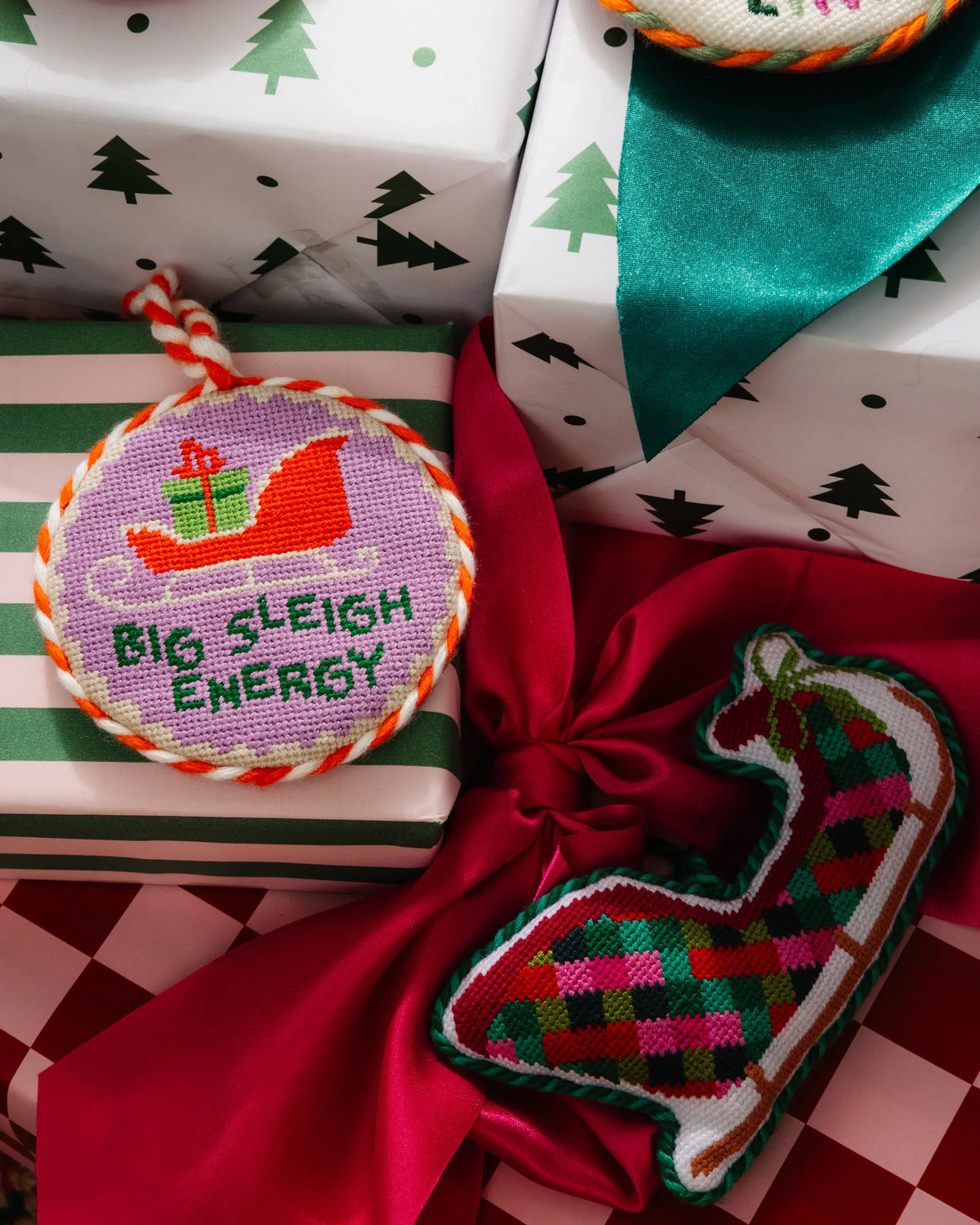 Needlepoint Icon Ornament - Sleigh
