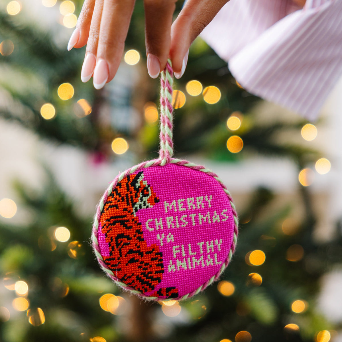 Needlepoint Ornament - Filthy Animal