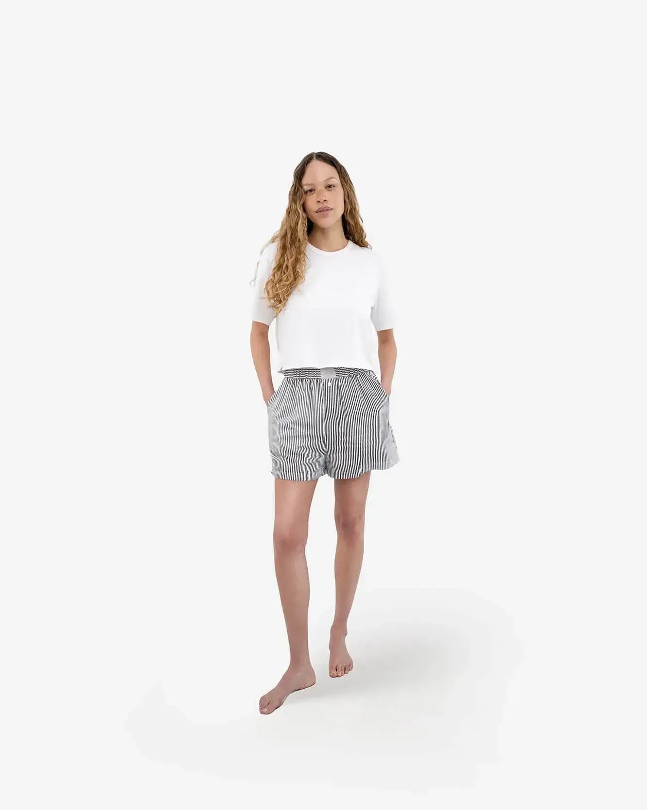 Silky Lyocell Striped Boxer Shorts