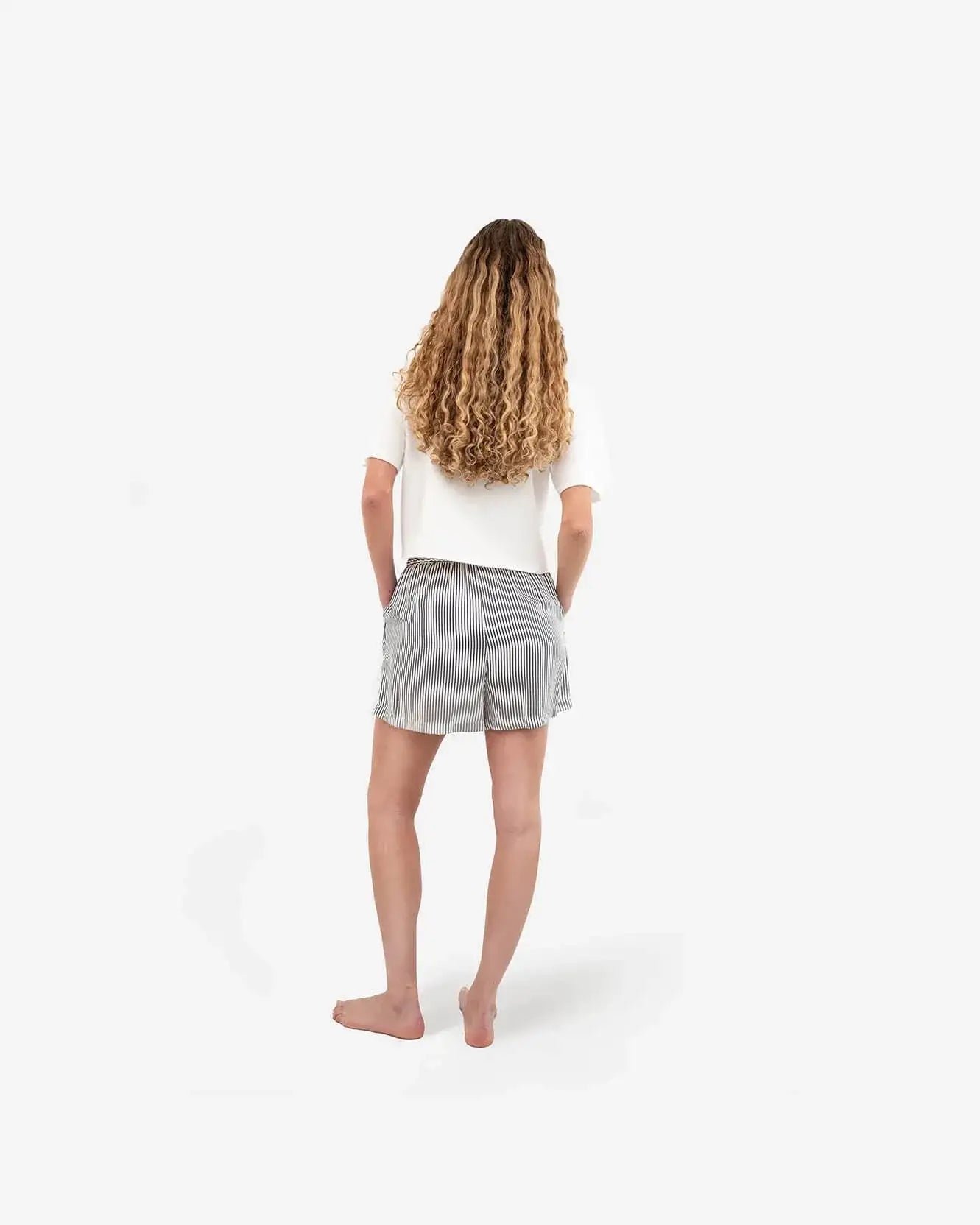 Silky Lyocell Striped Boxer Shorts