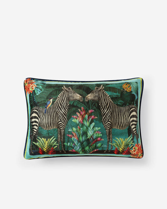 Vintage Zebra Small Lumbar Pillow