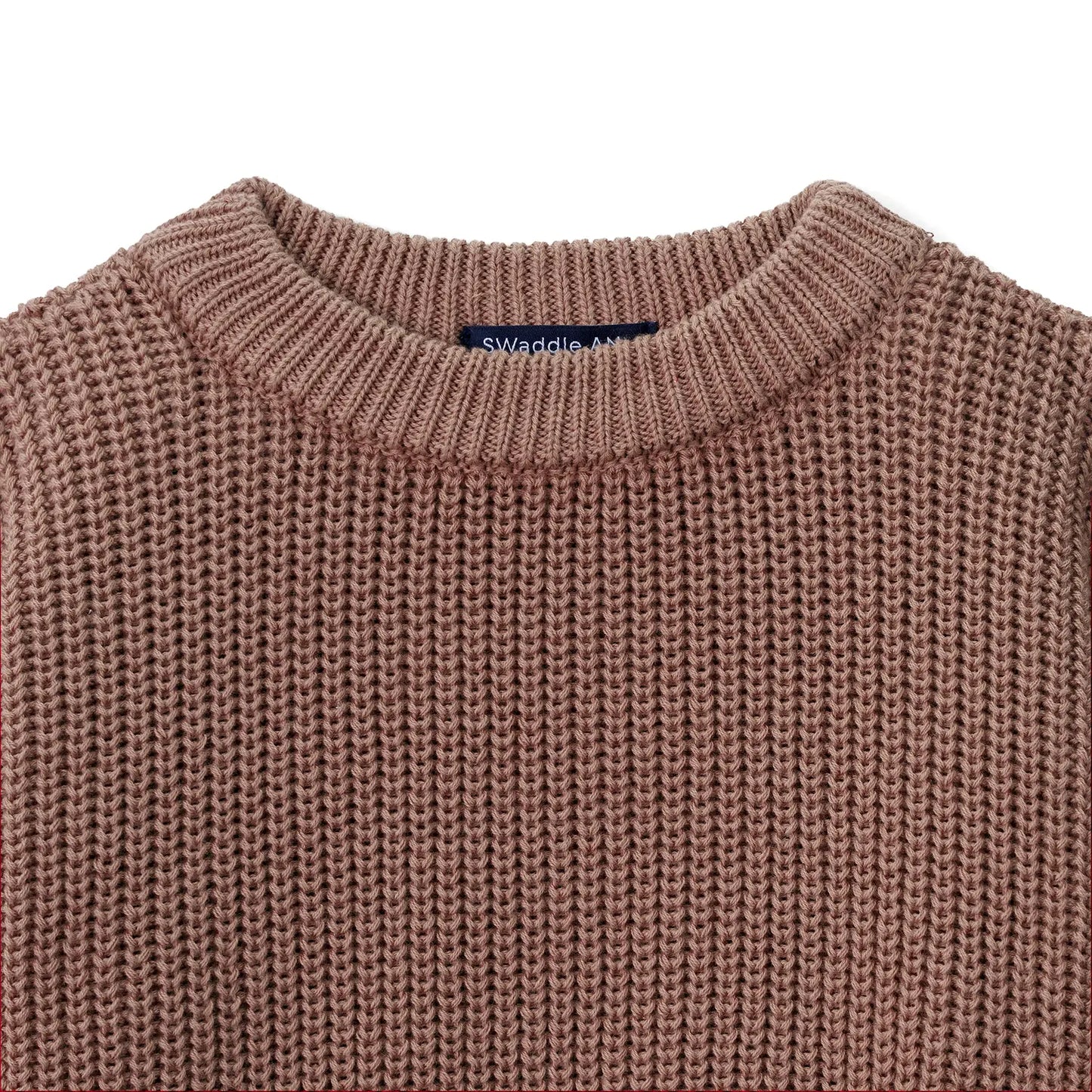 Classic Knit Baby Sweater in Mocha