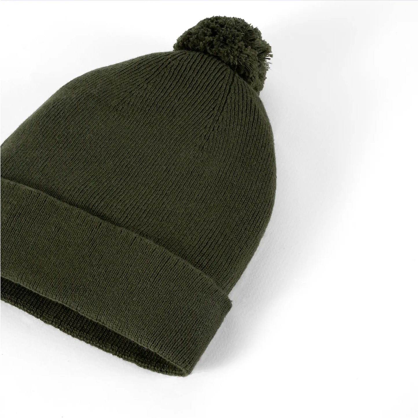 Knit Baby Pom Beanie in Forest Green