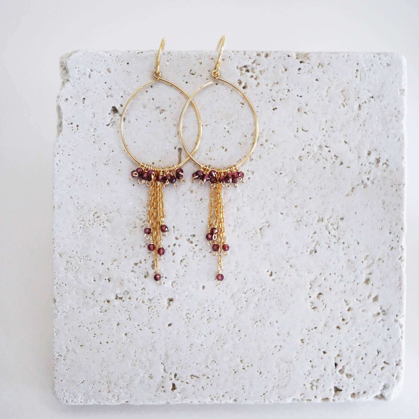 Aquamarine Mini Swing Hoop Earrings