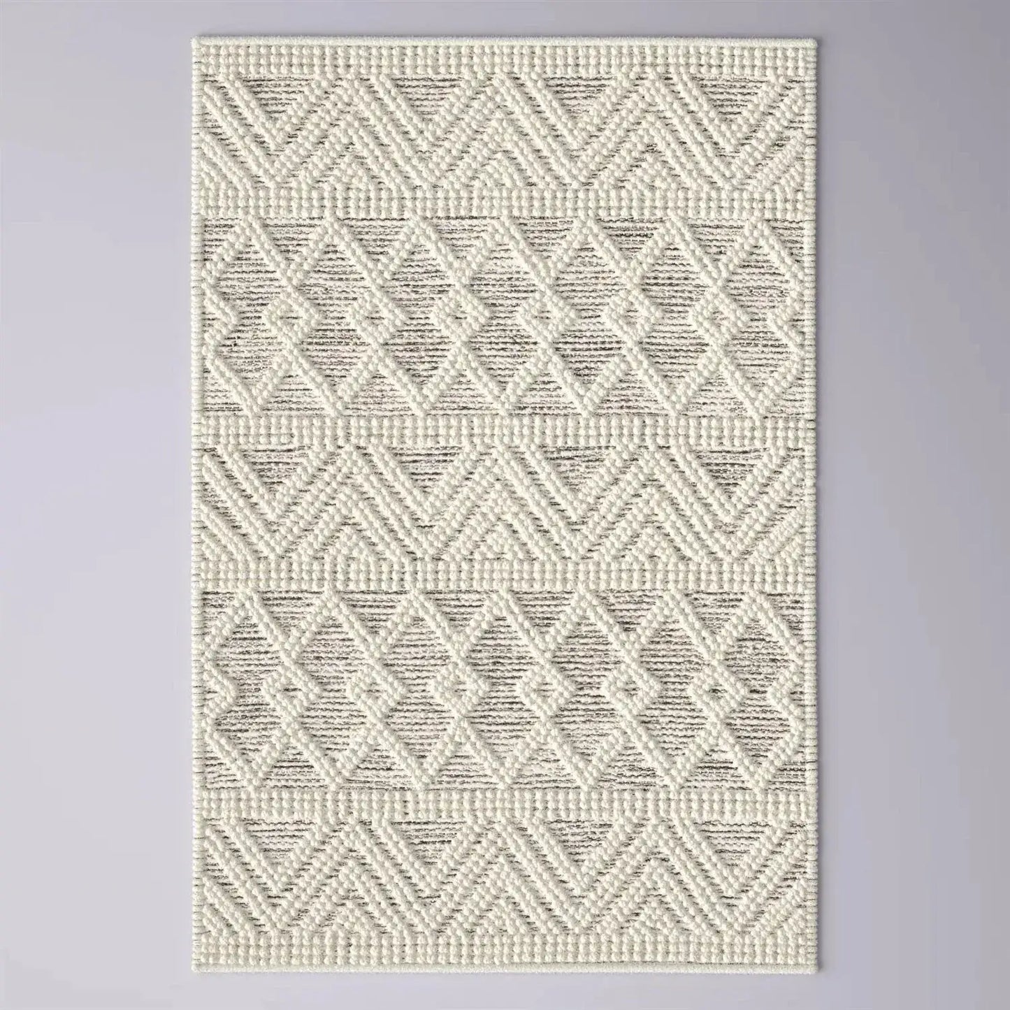 2-ft. x 3-ft. Hand Woven Wool Blend Grey Beige Ivory Persian Style Area Rug