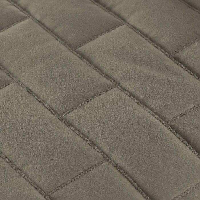 Twin/Twin XL Modern Brick Stitch Microfiber Reversible 2 Piece Comforter Set in Taupe