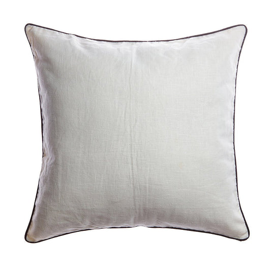 Trim Black Linen Square Pillow