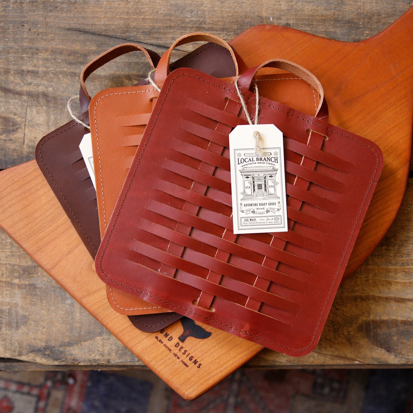 Woven Leather Trivet - USA Made