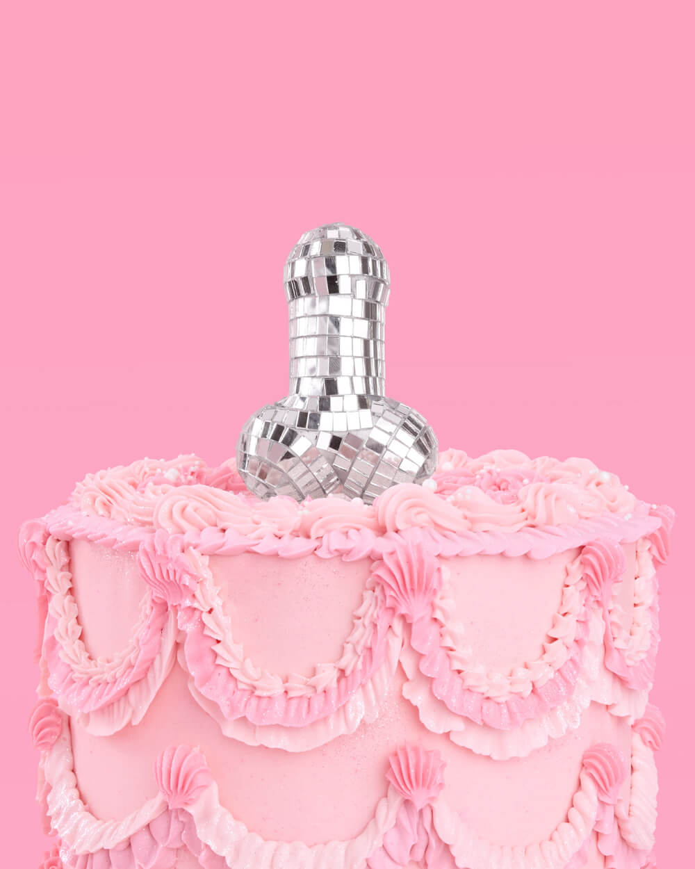 Penis Disco Topper - mirrored cake topper