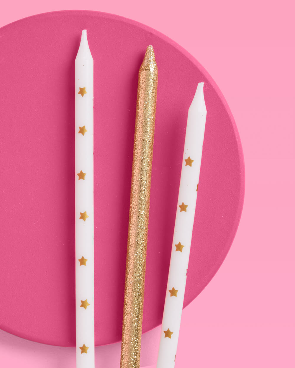 Wish Upon A Star Candles - 10 gold glitter candles