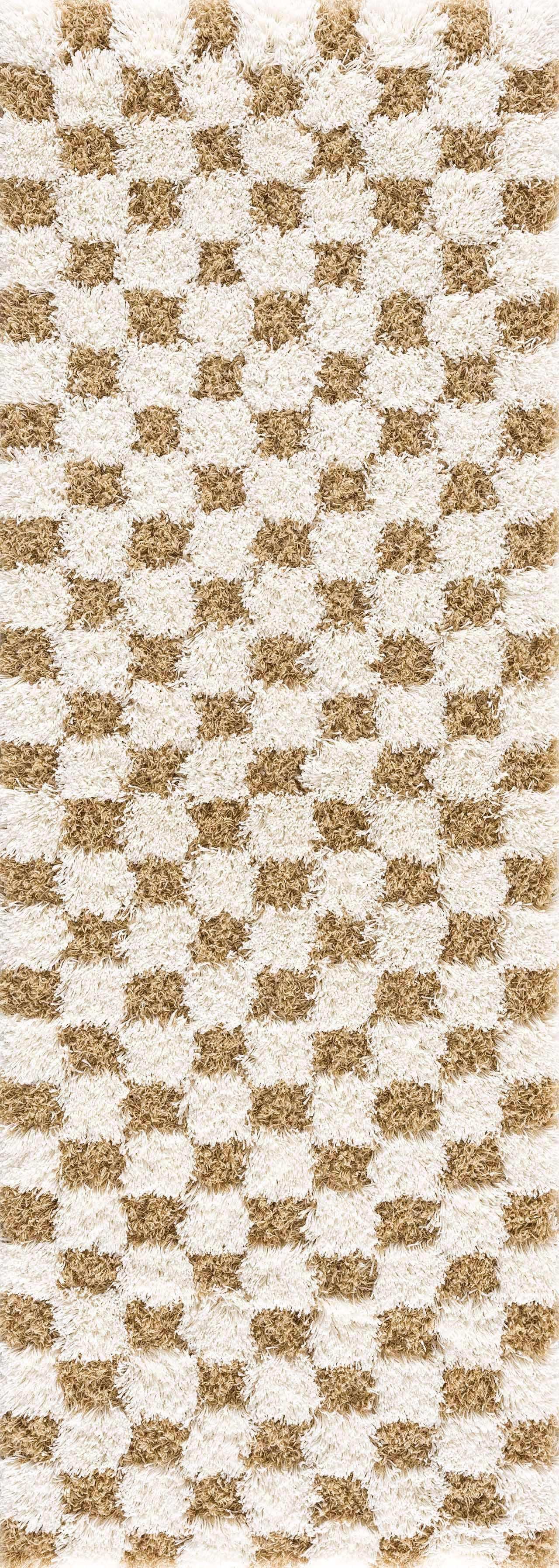 Atira Mustard Checkered Area Rug