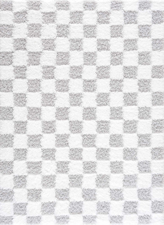 Atira Gray Checkered Area Rug