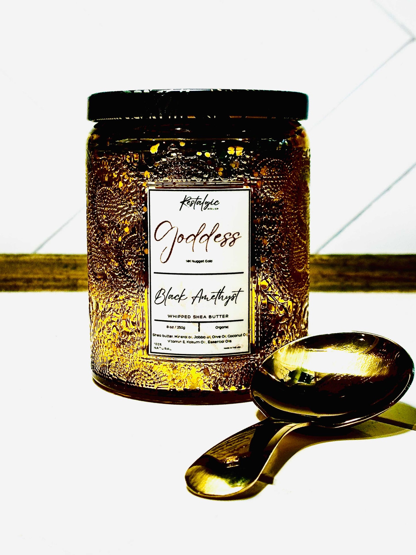 Unleash Your Inner Goddess with our Divine Glimmer Body Butter - With Gold Spoon