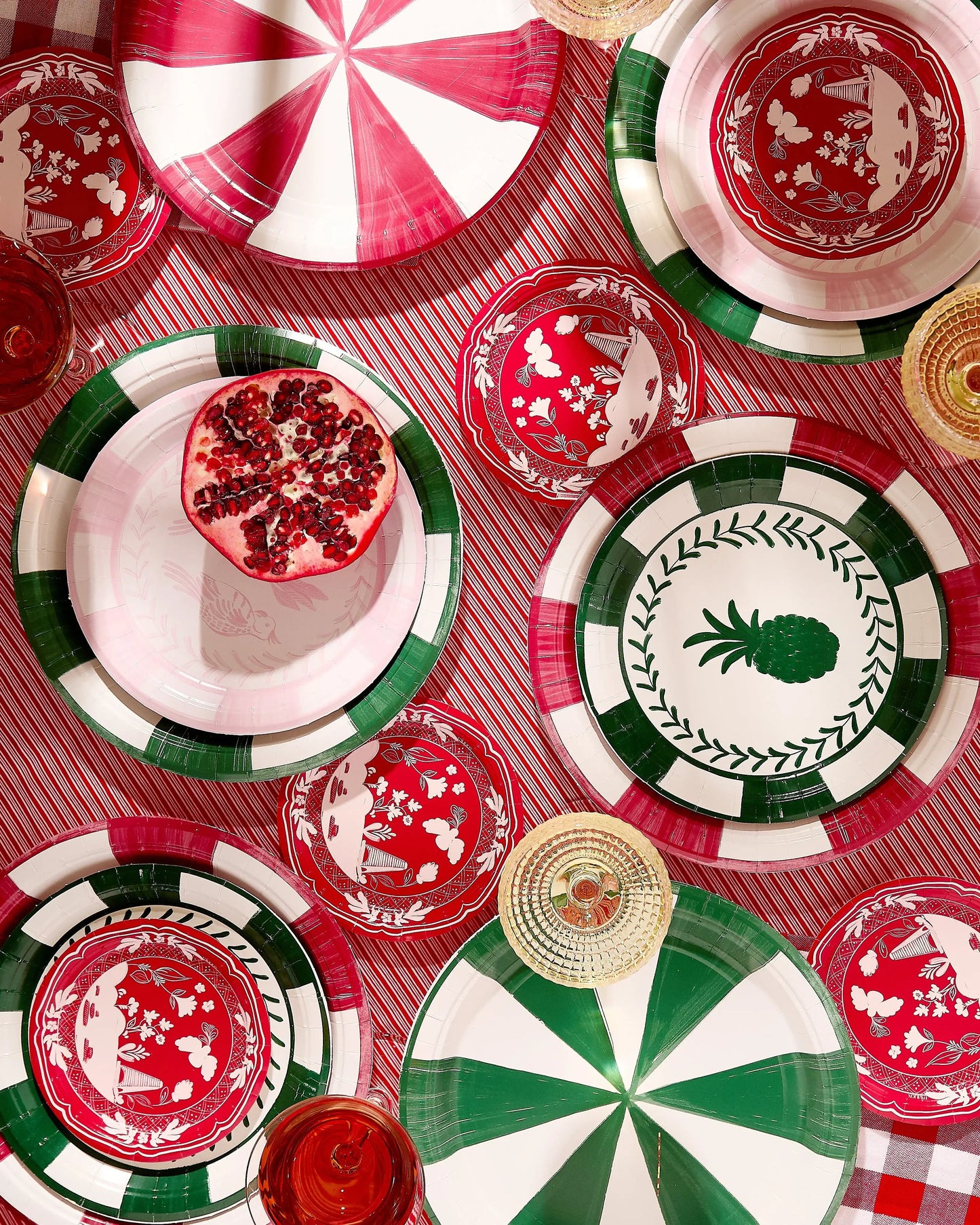 Cherry Positano Stripe Dinner Plate - Pack of 8