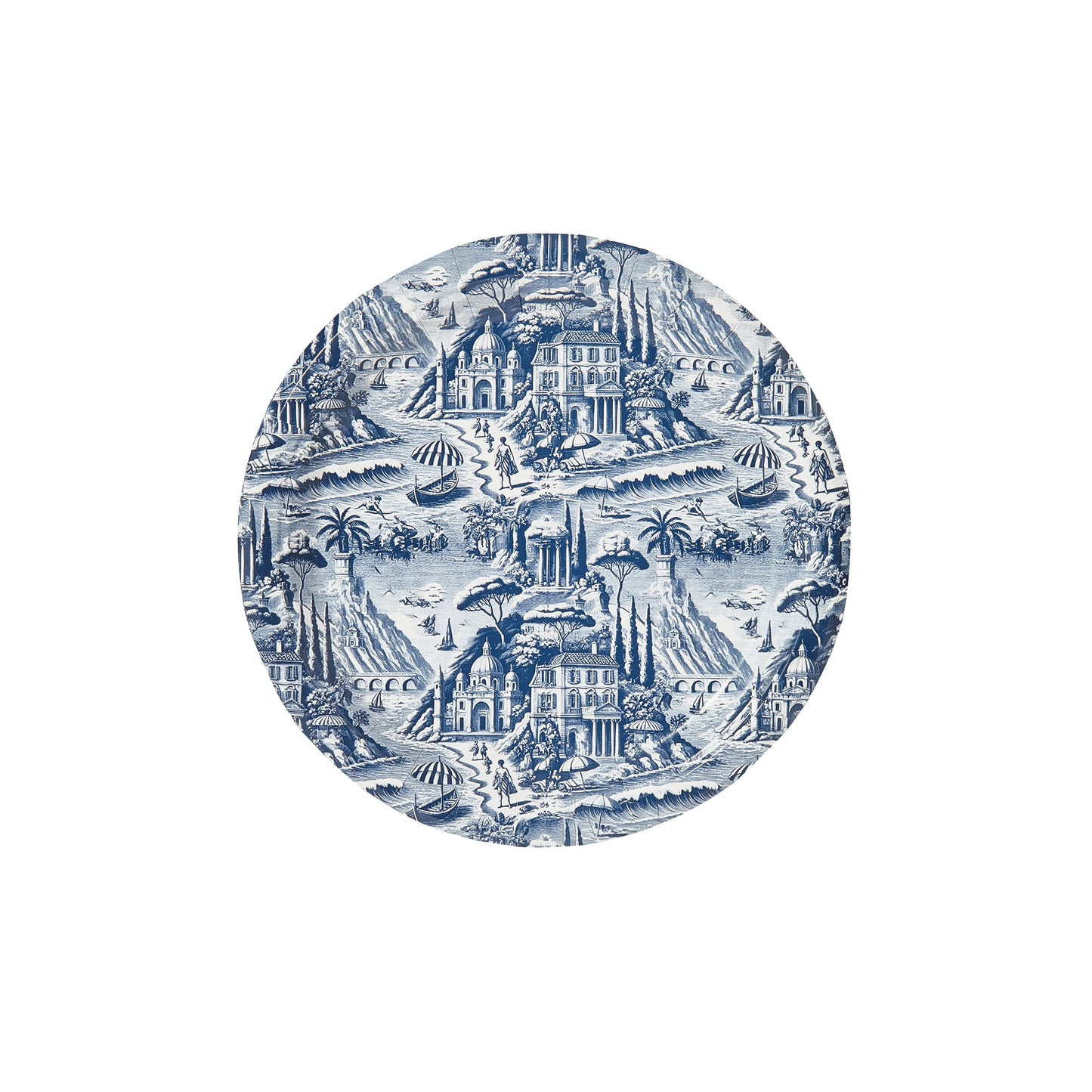 Navy Amalfi Toile Dessert Plate - 8 pack