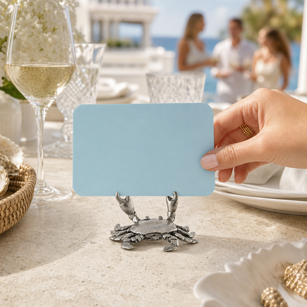 Pewter Crab Place Card Holder