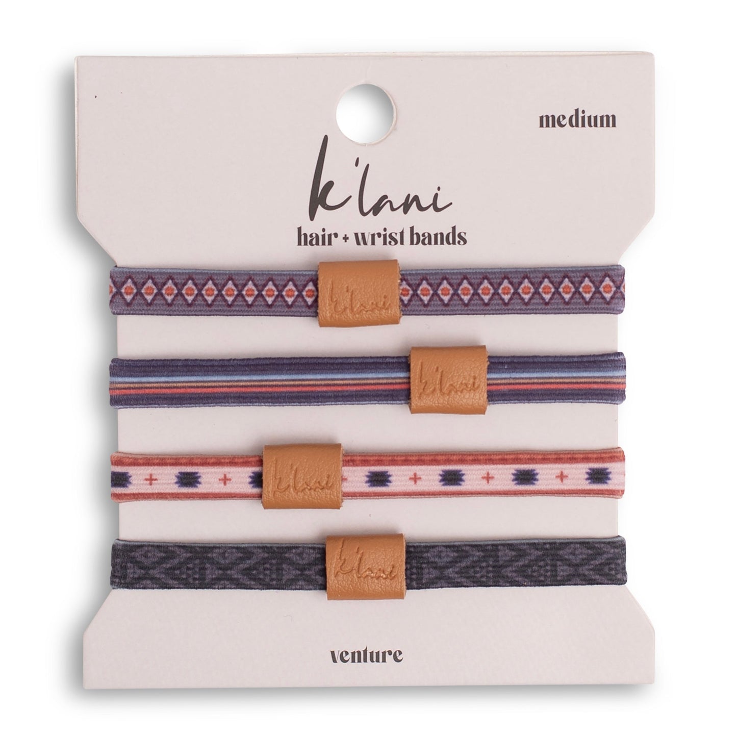 "Venture" Earthy Stripes & Patterned Hair + Wrist Bands