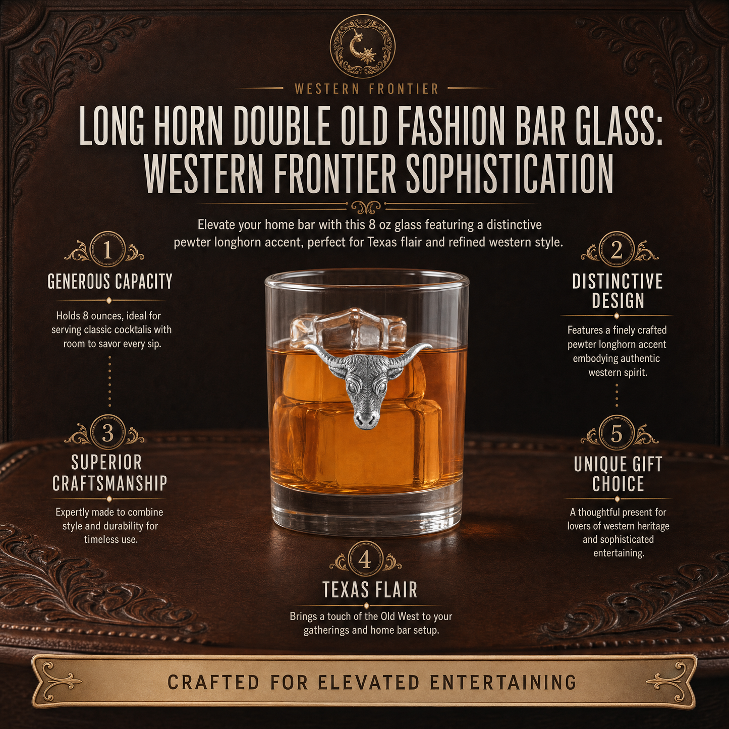 Long Horn Double Old Fashion Bar Glass