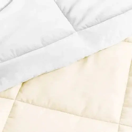 Twin/Twin XL 2-Piece Microfiber Reversible Comforter Set in White and Cream