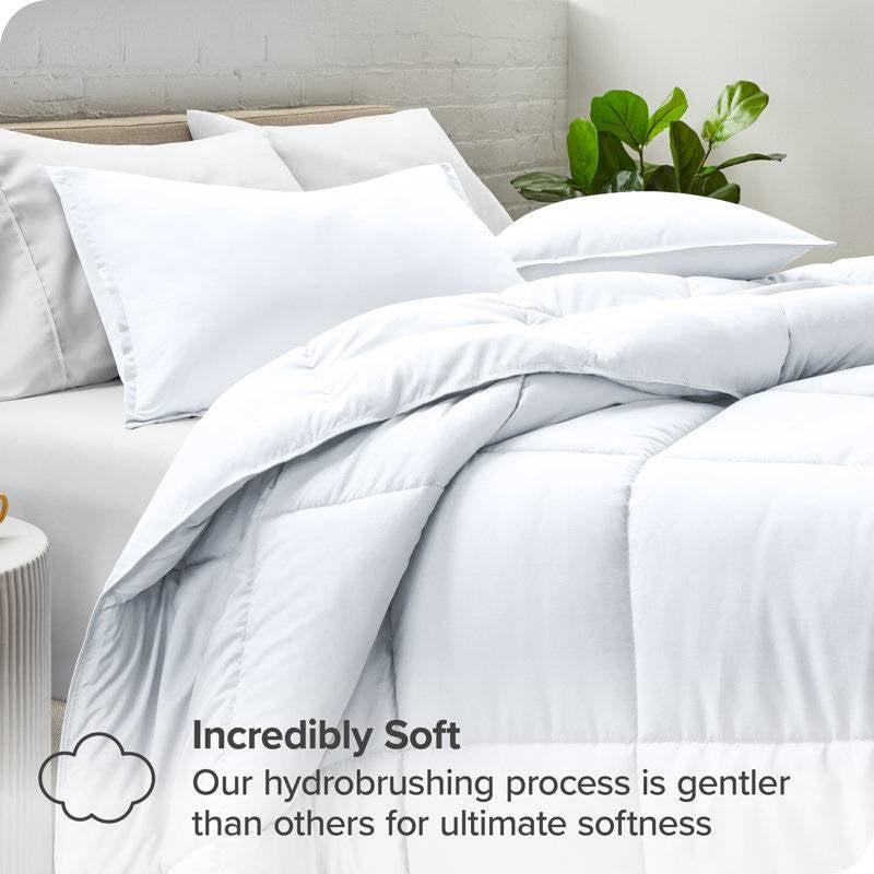 Queen size Super Soft Microfiber Down Alternative Comforter Set White