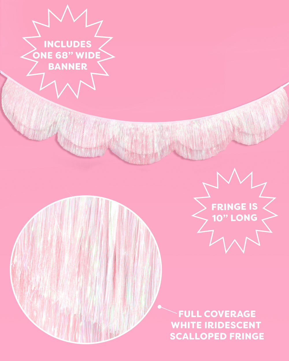 Iridescent Scallop Fringe - scalloped banner