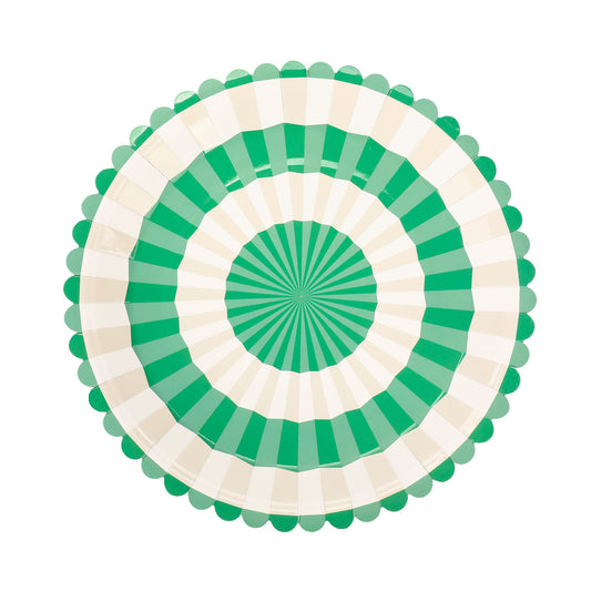 Green & White Dinner Plates (10" / 10 ct)