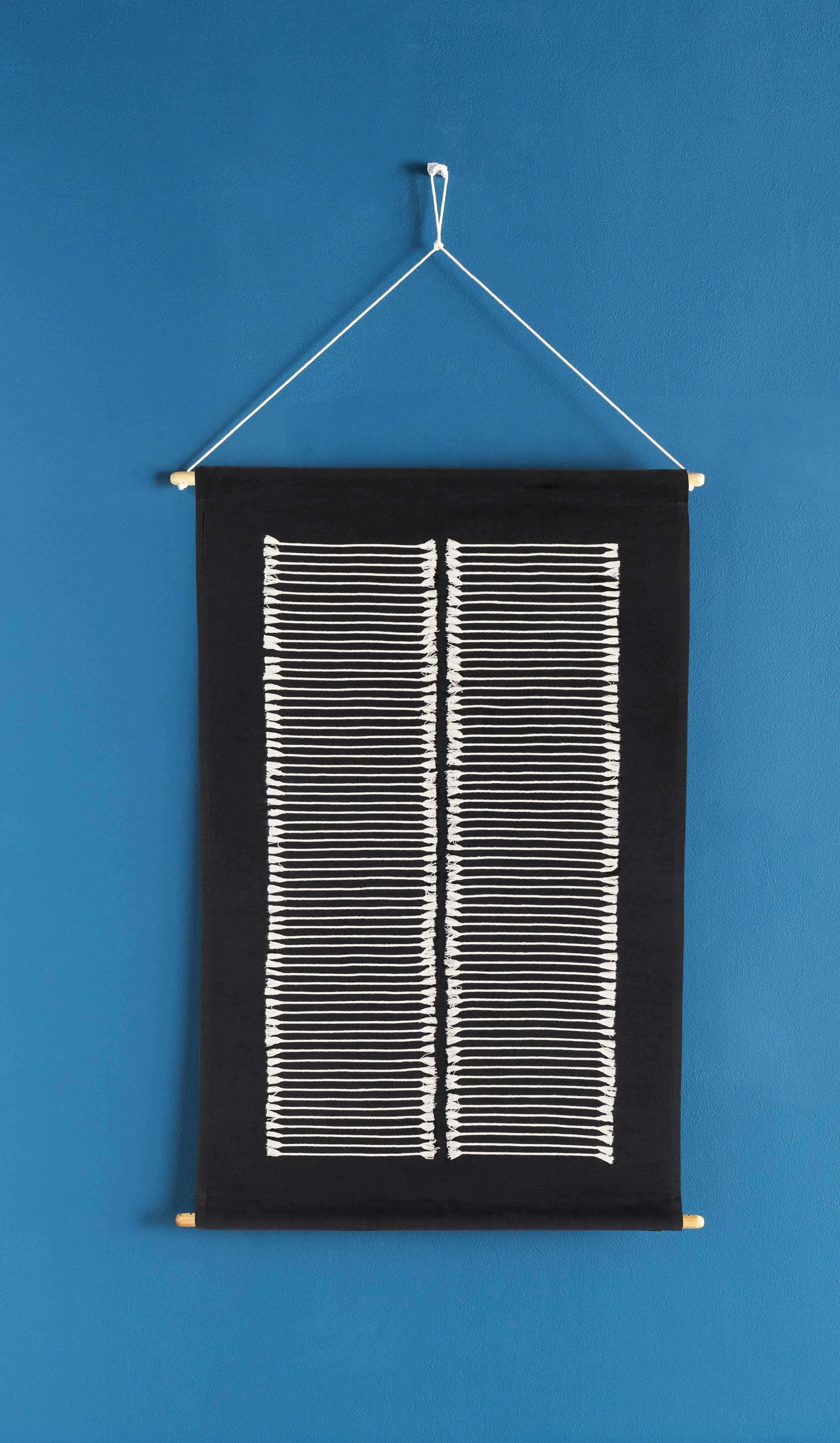 Queen Navy Fringed Wall Hanging
