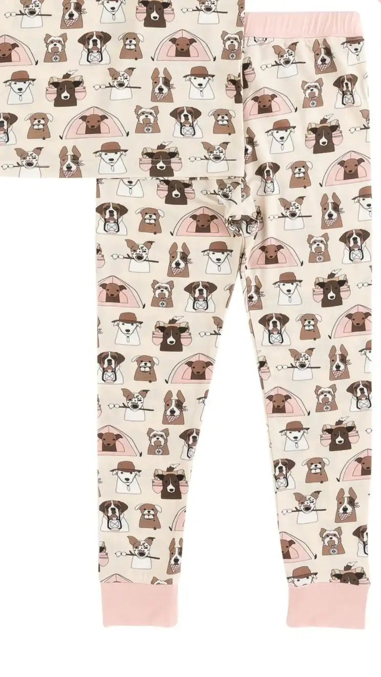 Camp Paws (Short Sleeve PJ) - Pink