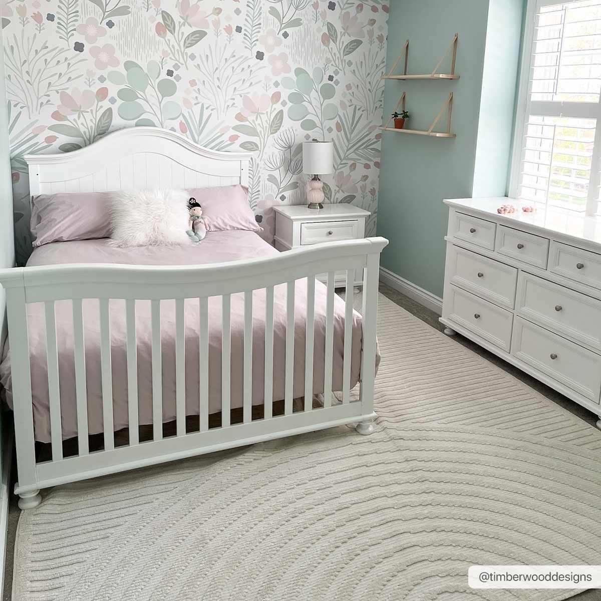 Deron White Washable 3D Rug