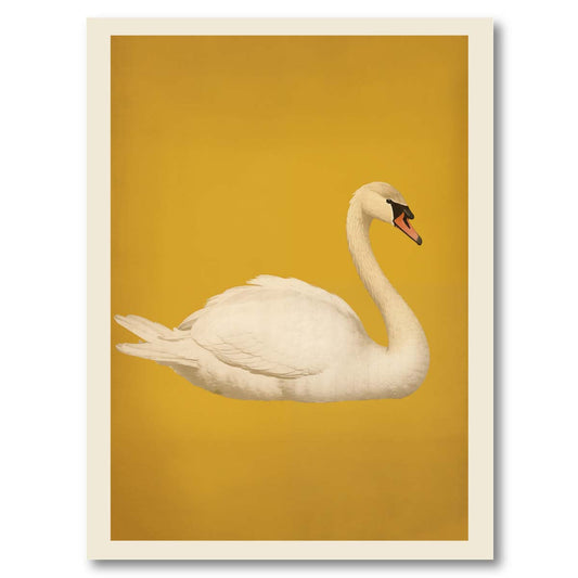 White Swan on Gold Art - Digital Download