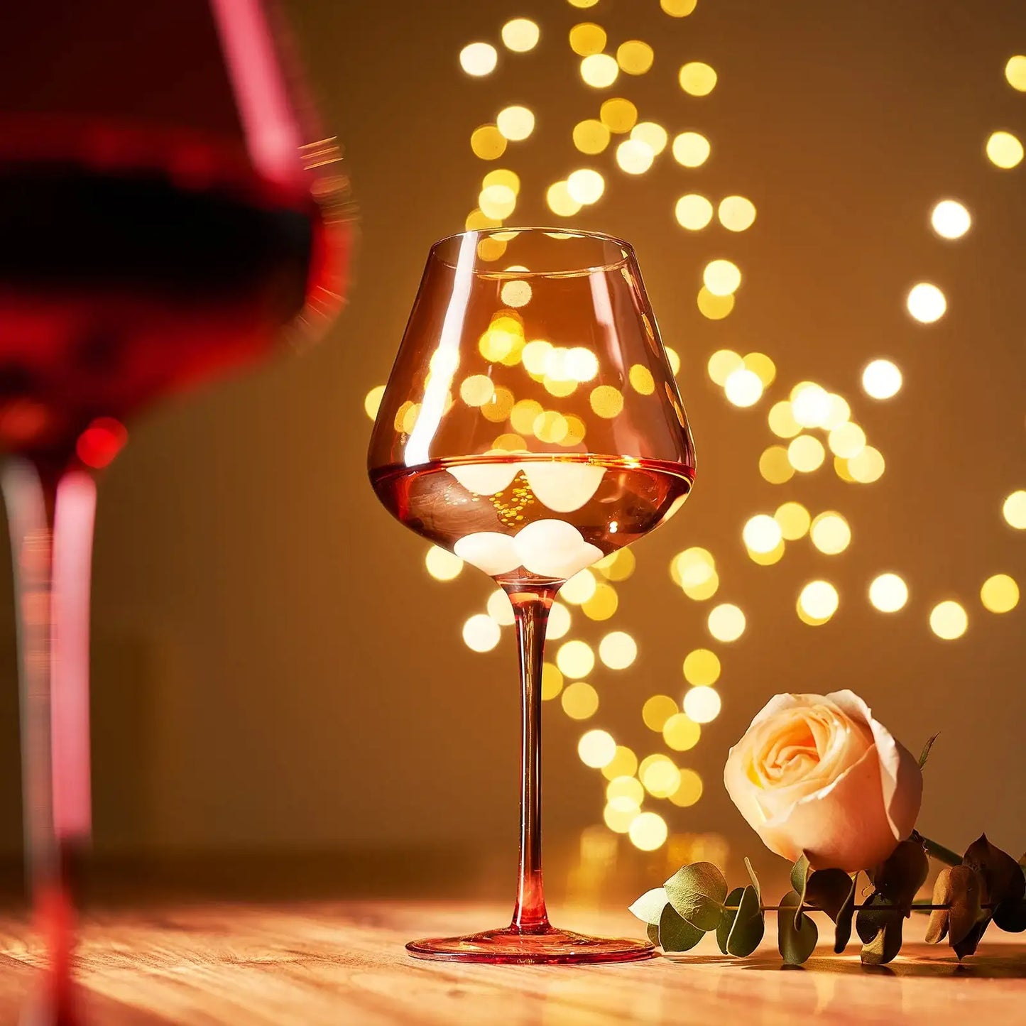 Love Stemmed Wine Glassware & Quartz Stone Chillers Set