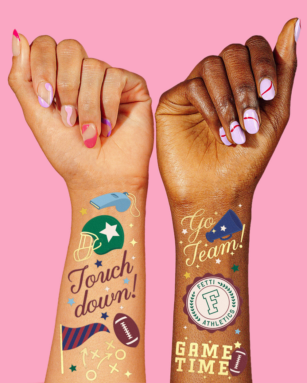 Varsity Tats - 64 foil temporary tattoos