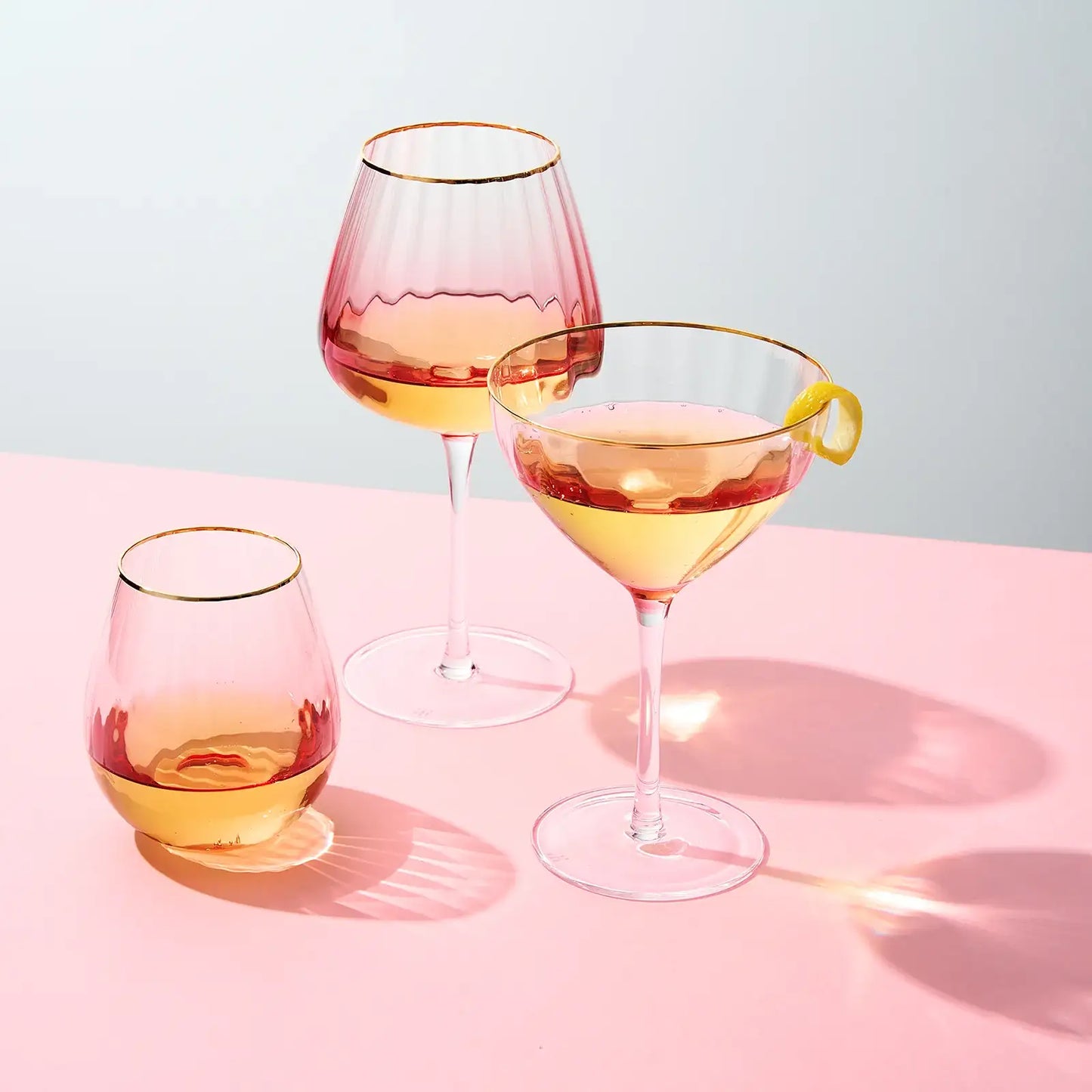 Waterfall Stemless Wine Glassware, Set of 2