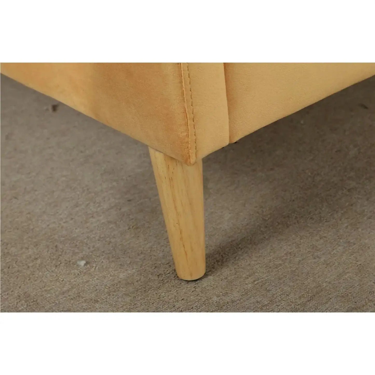 Twin size Mid-Century Modern Yellow Velvet Upholstered Daybed