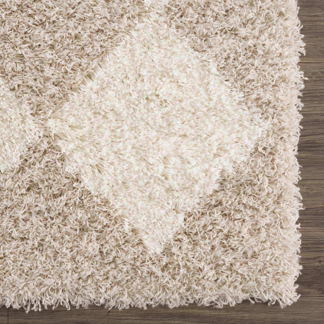 Zahur Cream & Beige Diamond Area Rug