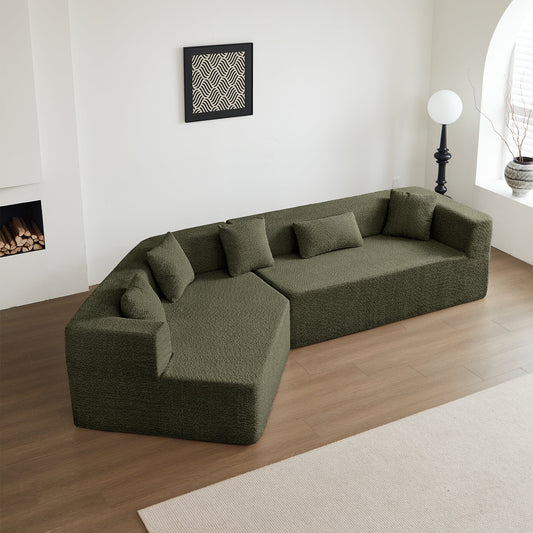 127.5'' Modern Minimalist Sectional Cloud Couch With Deep Seat,No Assembly Required