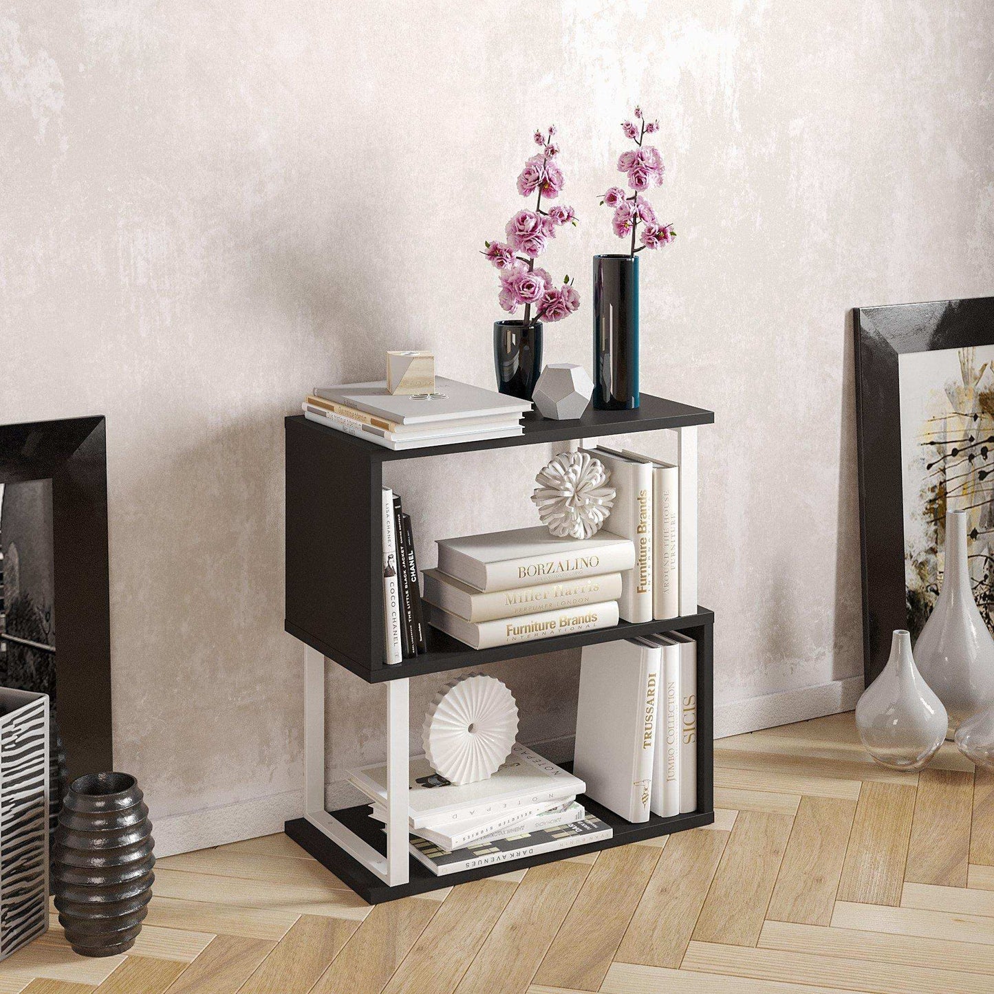 Lima 25'' Metal Wood Side End Table