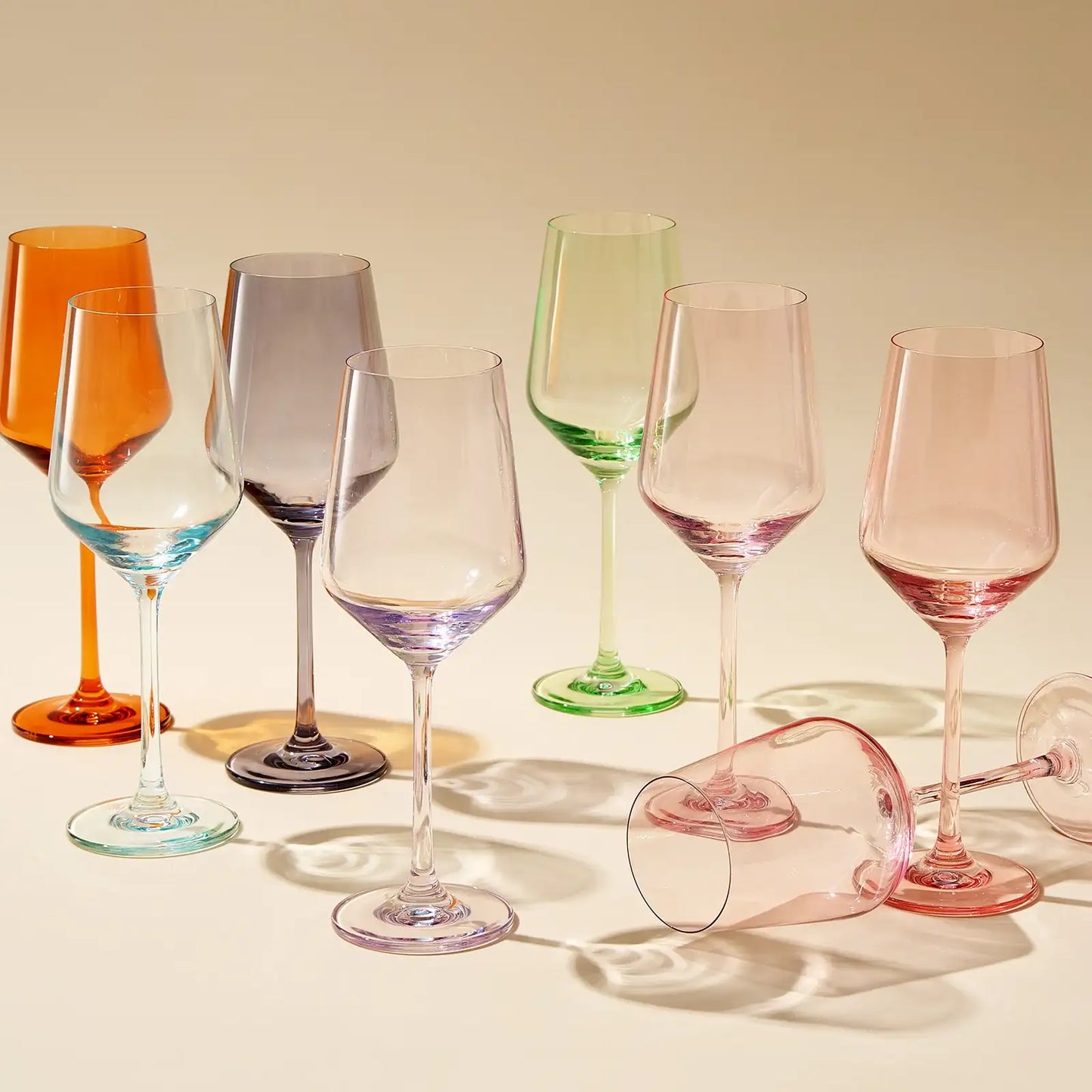 Rhea Stemmed Wine Glassware, Set of 6, Green